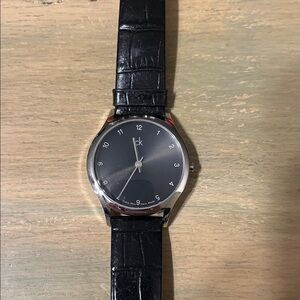 Calvin Klein Silver and Black Men's Watch